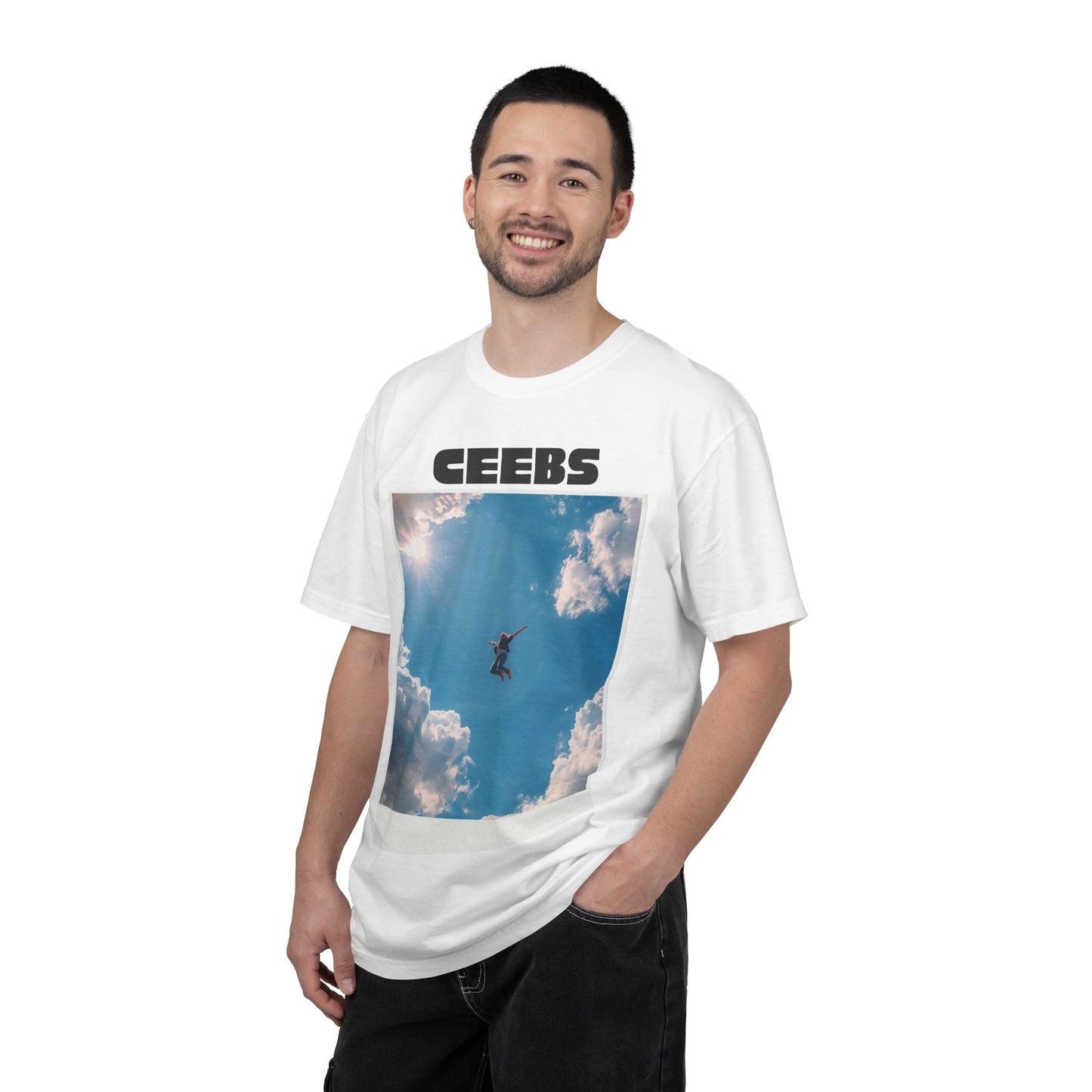 CEEBs Sky Photo T-Shirt — Aerial Cloudscape Graphic Tee | Vintage Polaroid Sky Print | Oversized Nostalgic Tee | Find Joy 143