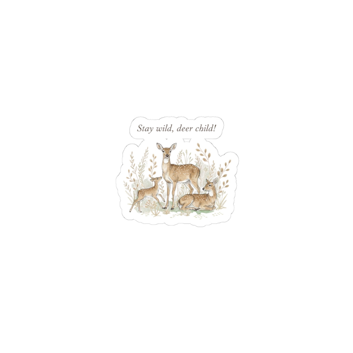 Stay Wild Deer Child | Deer Print Pattern Kiss-Cut Sticker | Quiet Nature Pattern | Neutral Animal Spots | Find Joy 143