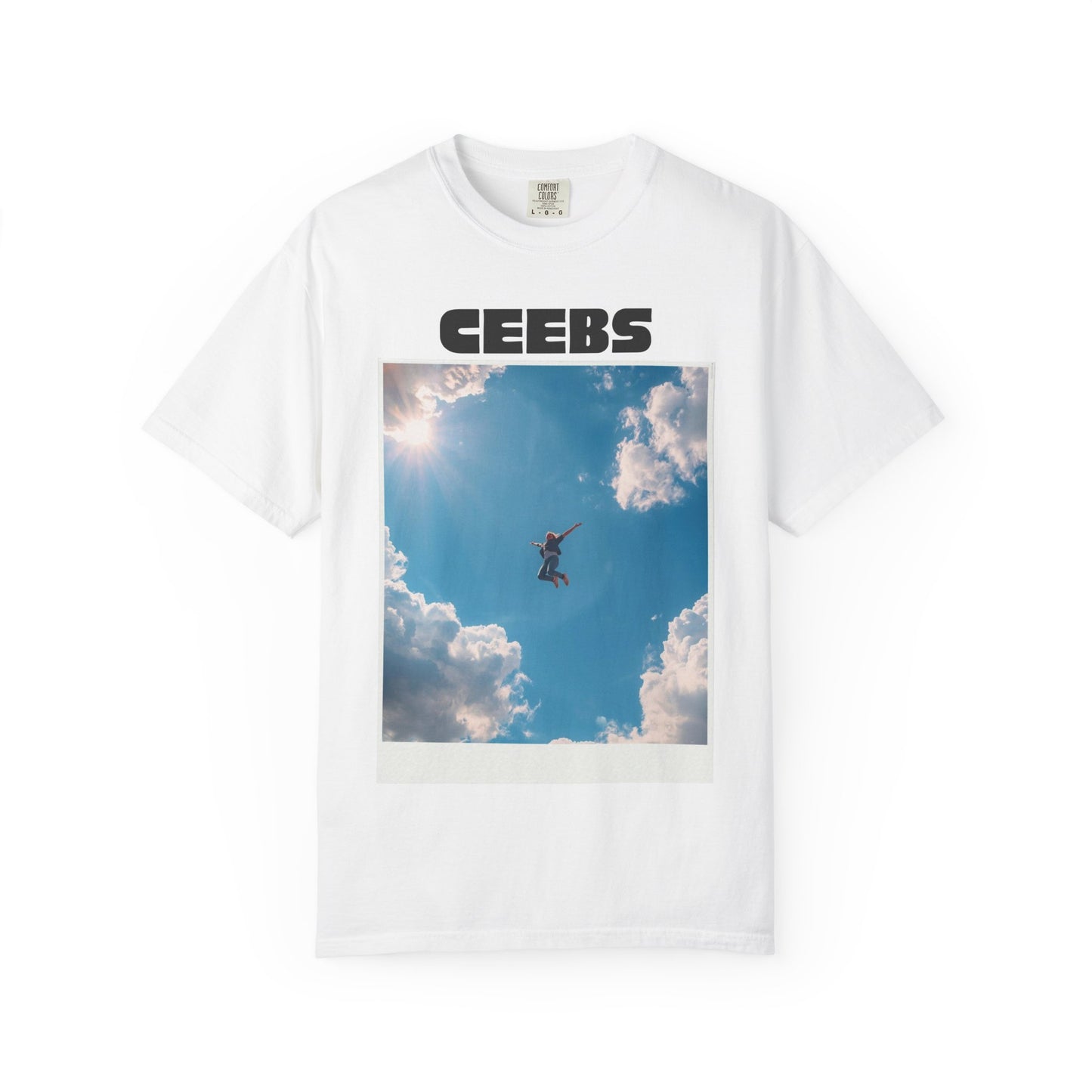 CEEBs Sky Photo T-Shirt — Aerial Cloudscape Graphic Tee | Vintage Polaroid Sky Print | Oversized Nostalgic Tee | Find Joy 143